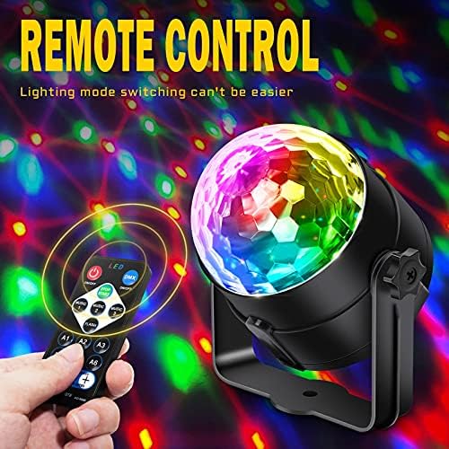 3-Pack Disco Balls Party Light with Remote Control, 7-Color Sound Activated Music Sync DJ Stage Strobe Lights for 2024 Graduation Party Decorations Supplies Bachelorette Dance Happy Birthday