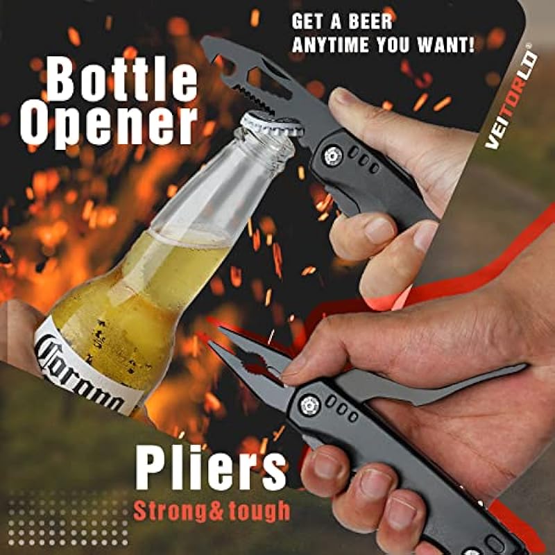 VEITORLD Gifts for Dad Father’s Day from Daughter Son Kids, Unique Birthday Gift Ideas for Men Grandpa Husband Him, Cool Gadgets Presents for Dad, All in One Survival Tools Hammer Multitool