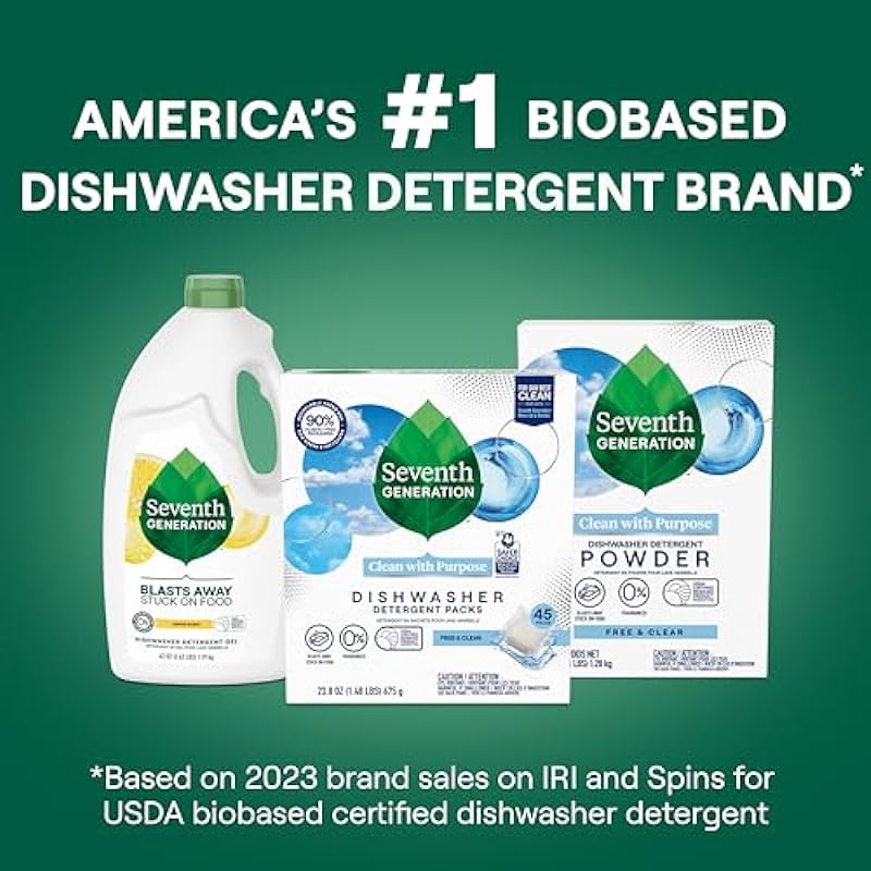 Seventh Generation Ultra Power Plus Dishwasher Detergent Packs, Fresh Citrus Scent, 70 count