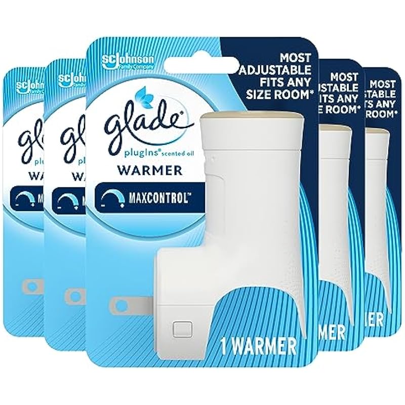 Glade PlugIns Air Freshener Warmer, Scented and Essential Oils for Home and Bathroom, Up to 50 Days on Low Setting, 5 Count