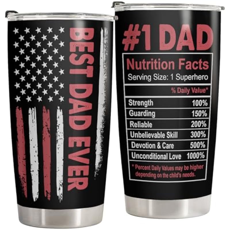 34HD Dad Travel Mug, Stainless Steel, 20 fl oz, Double Wall, Leak Proof, BPA Free
