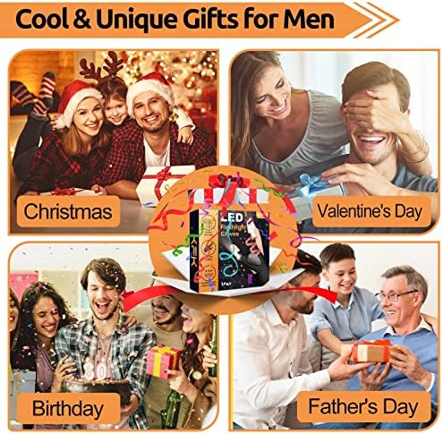 KFK Gifts for Men, LED Flashlight Gloves Gifts for Him,Mens Gifts for Father’s Day, Birthday, Dad, Husband, Handyman