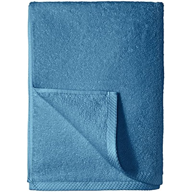 Amazon Basics – 2 Piece Quick-Dry Oversize Bath Towel, 100% Cotton, Lake Blue, 54″ x 30″